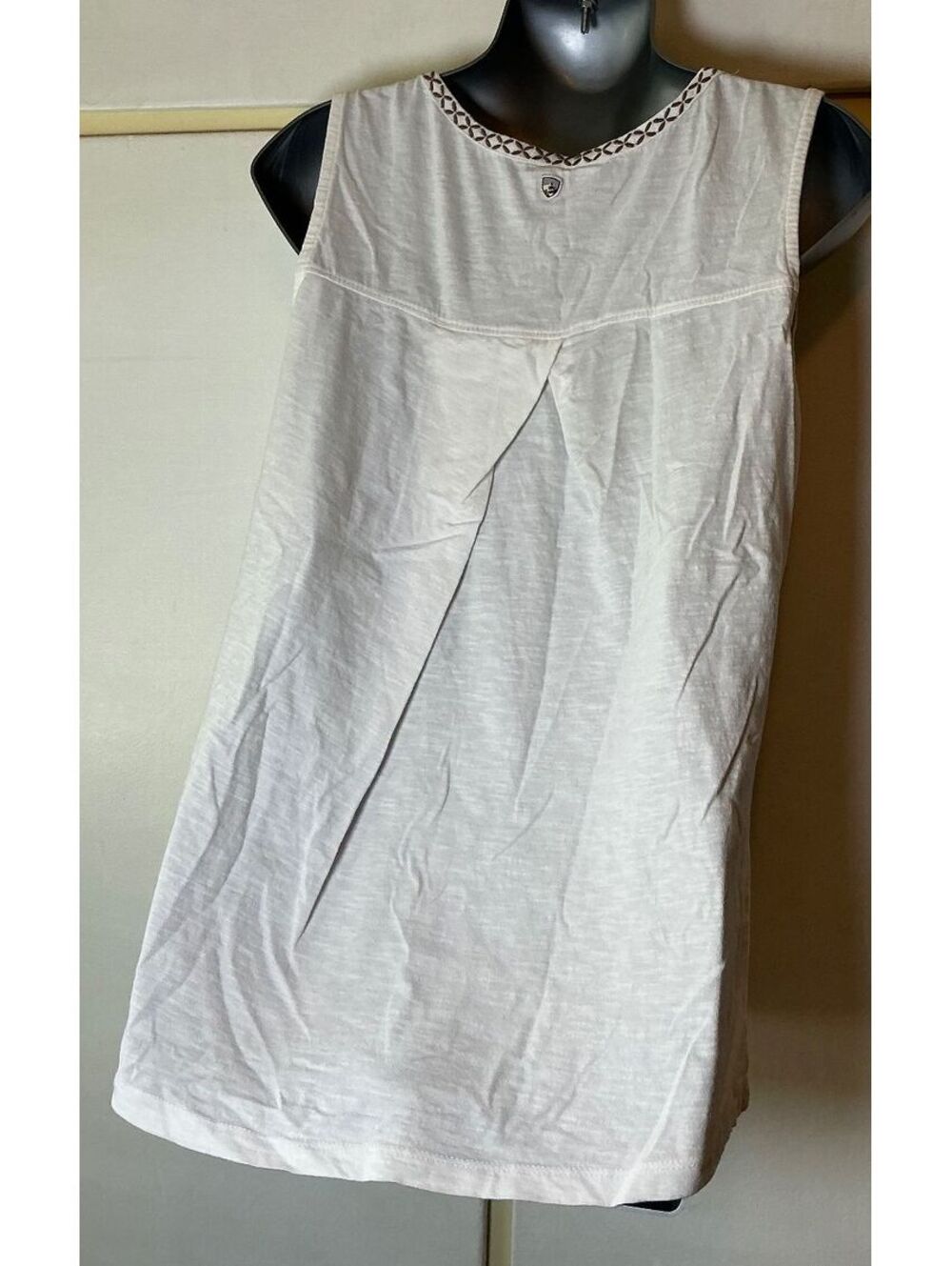 Kuhl Shay Organic Cotton Tank Top Medium White Embroidered Athleisure Casual - Picture 3 of 8